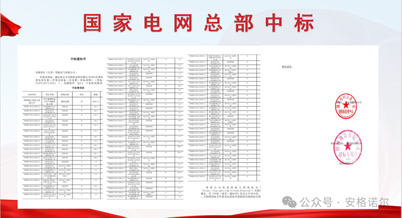 喜讯：安格诺尔荣耀中标国家电网重大采购项目，彰显企业实力与担当